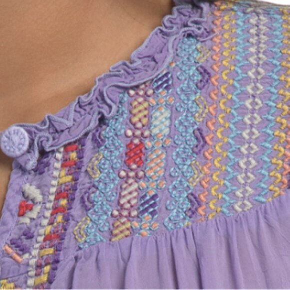 JOHN VARVATOS STAR Embroidered Lafaret Blouse - Picture 4 of 4